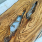 Rare Olive Wood Live Edge Slab – 28x80x3 cm – Unique Grain, Sustainable Luxury, Super Dry & Natural Luster for Epoxy, Table & Craft