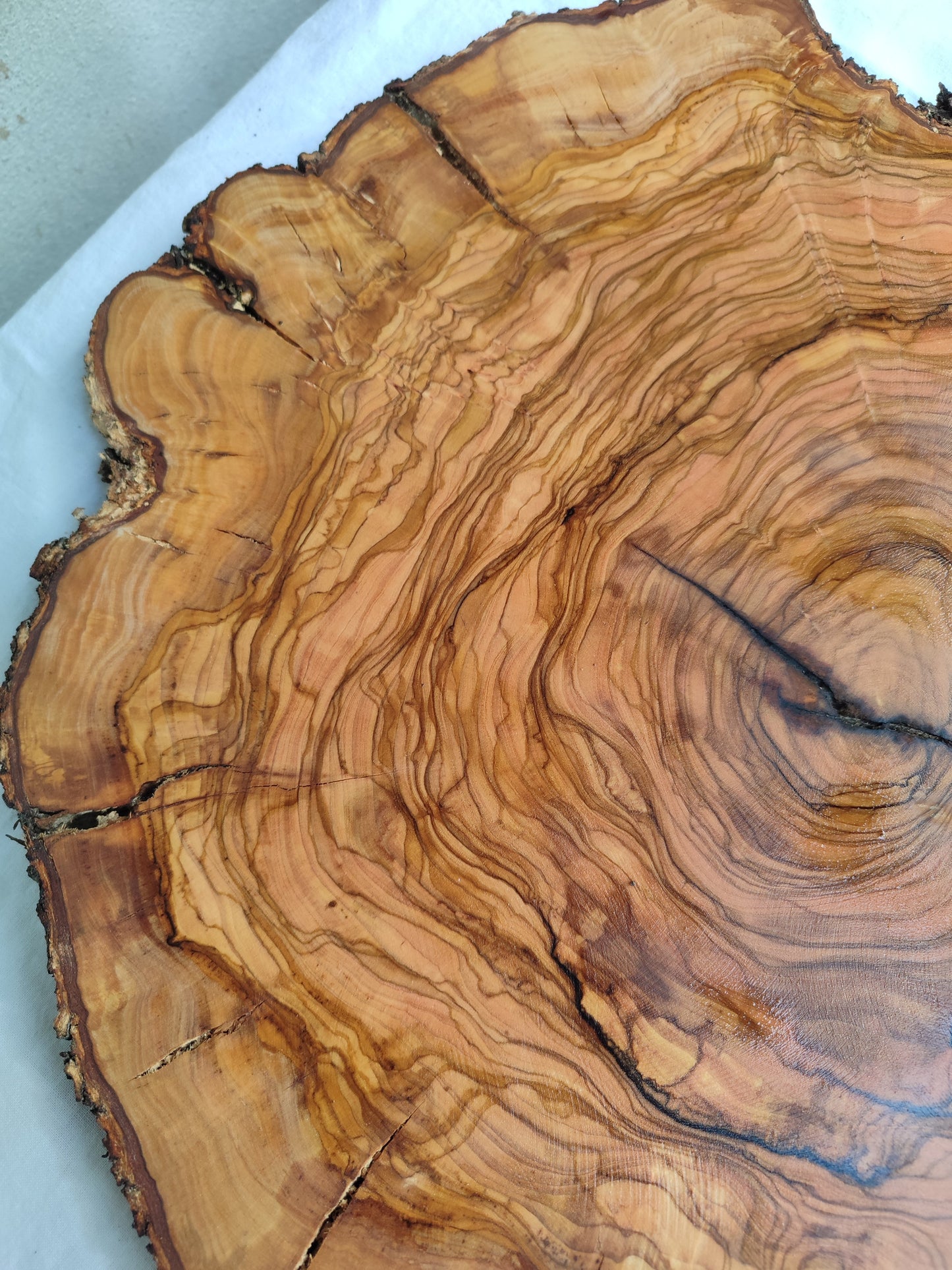 Rare Olive Wood Live Edge Slab – Unique Grain Sustainable Luxury for Epoxy Table & Craft - Olive Generic