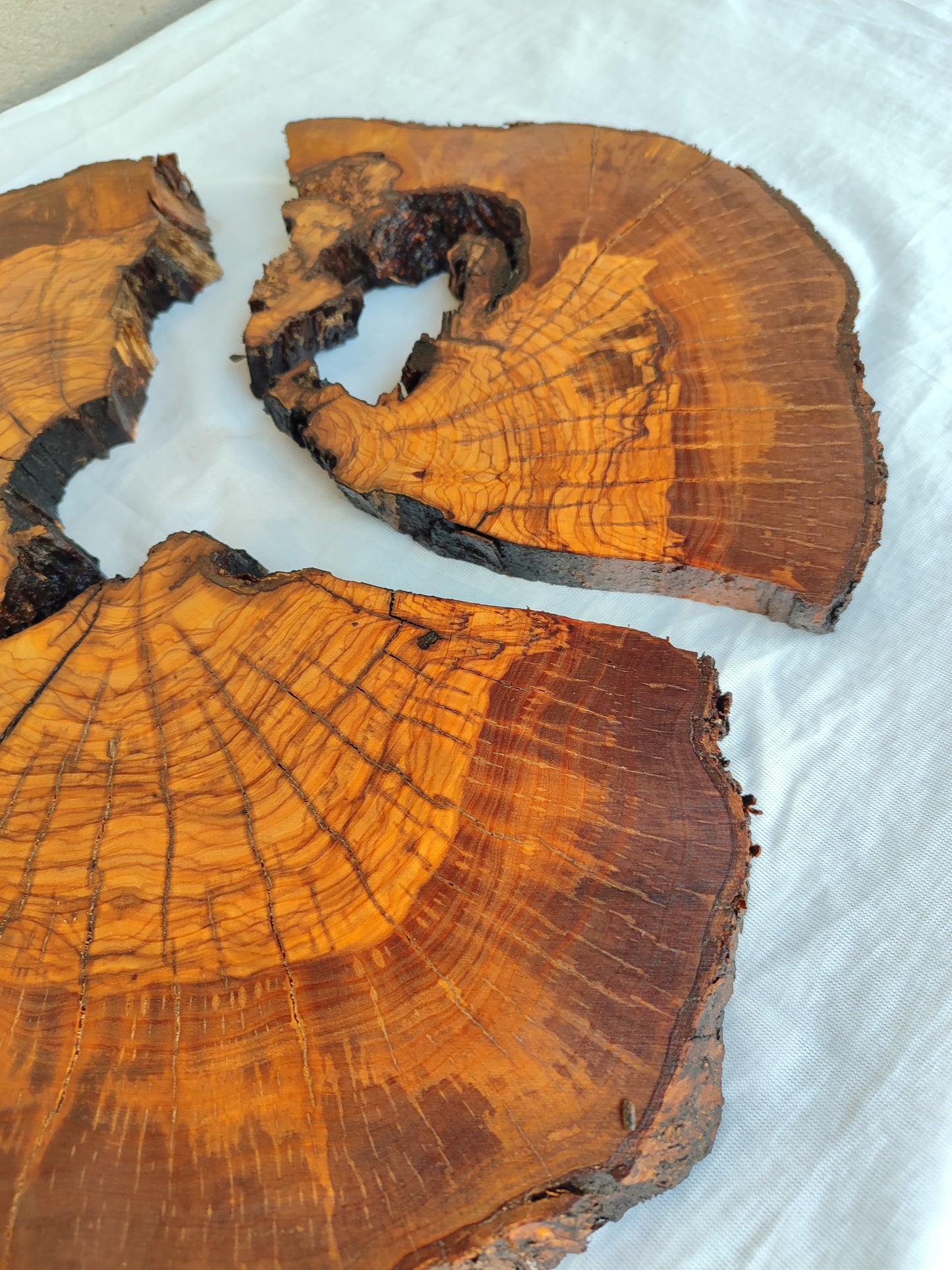 Rare Olive Wood Slab - Live Edge Slab, Unique Grain, Sustainable Luxury - 36x38x2.5 cm