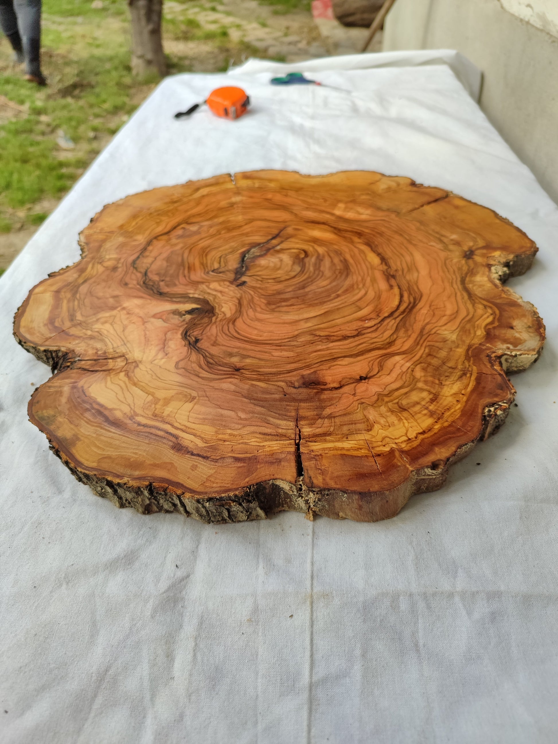 Rare Olive Wood Slab – Live Edge Unique Grain Sustainable Luxury for Epoxy Table & Craft - Olive Generic