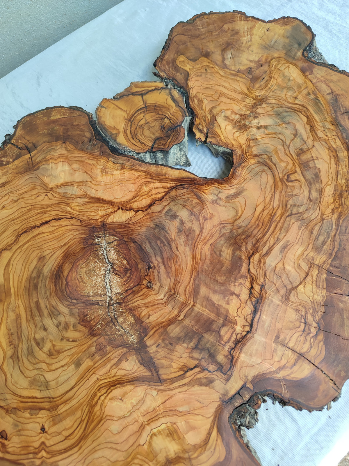 Epoxy Resin Olive Wood Slab Live Edge 37x50cm Coffee Table