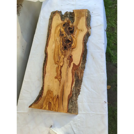 Extra Long Olive Wood Slab | Live Edge Wood Plank for Epoxy Table & Furniture.