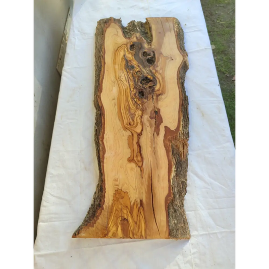 Extra Long Olive Wood Slab | Live Edge Wood Plank for Epoxy Table & Furniture.