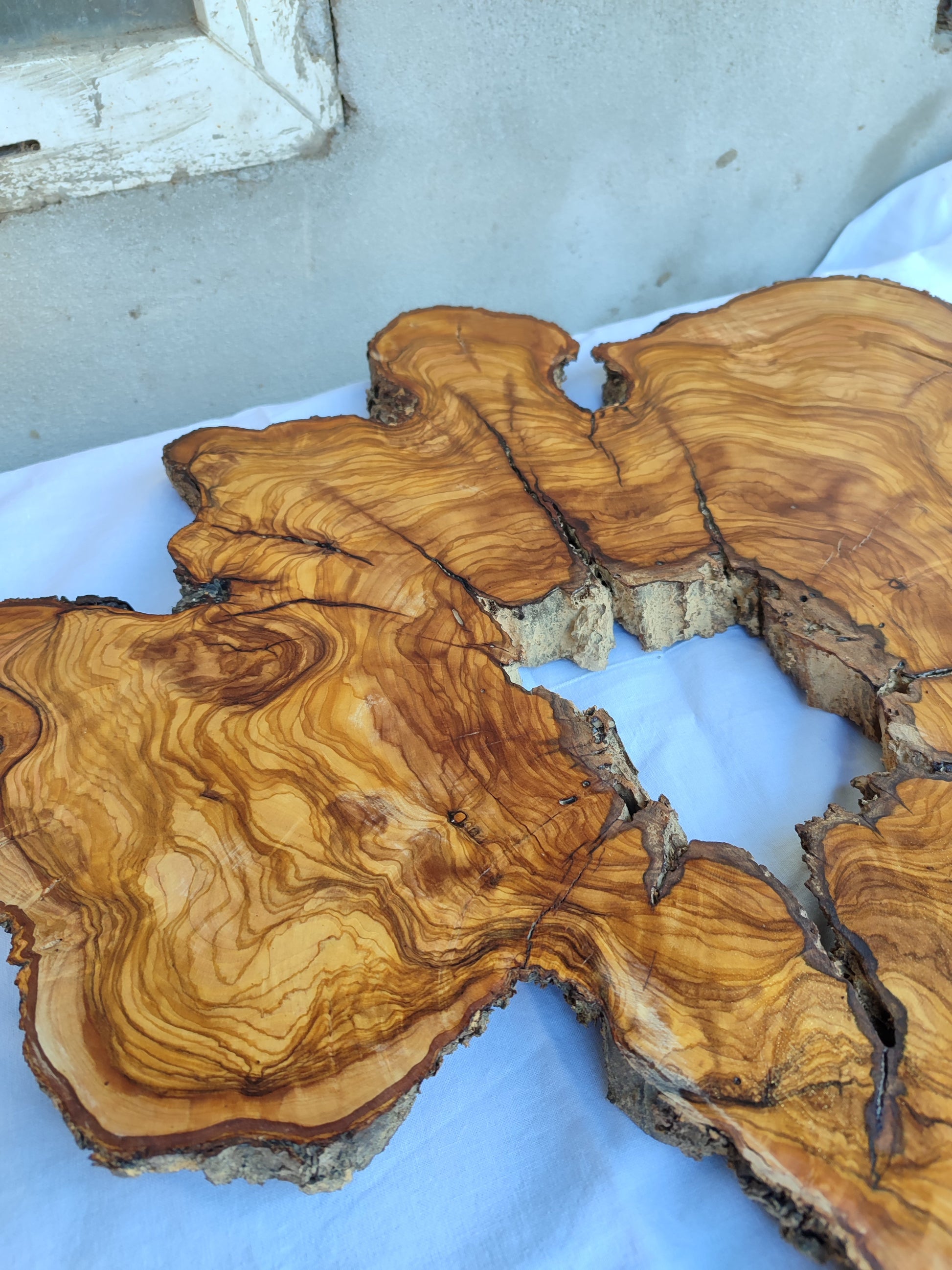 Rare 300yr Old Olive Wood Slab | Huge Live Edge for Epoxy Resin | Super Dry Unique Grain | Luthier Guitar Body & Clock Base | Luxury DIY.