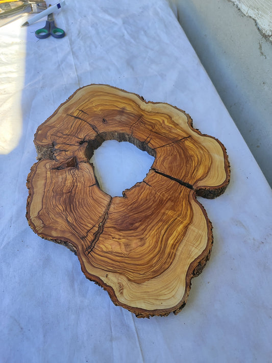 Rare Olive Wood Slab Live Edge | Unique Grain Luthier & Epoxy Board | Sustainable Luxury 26x38cm - Olive Generic