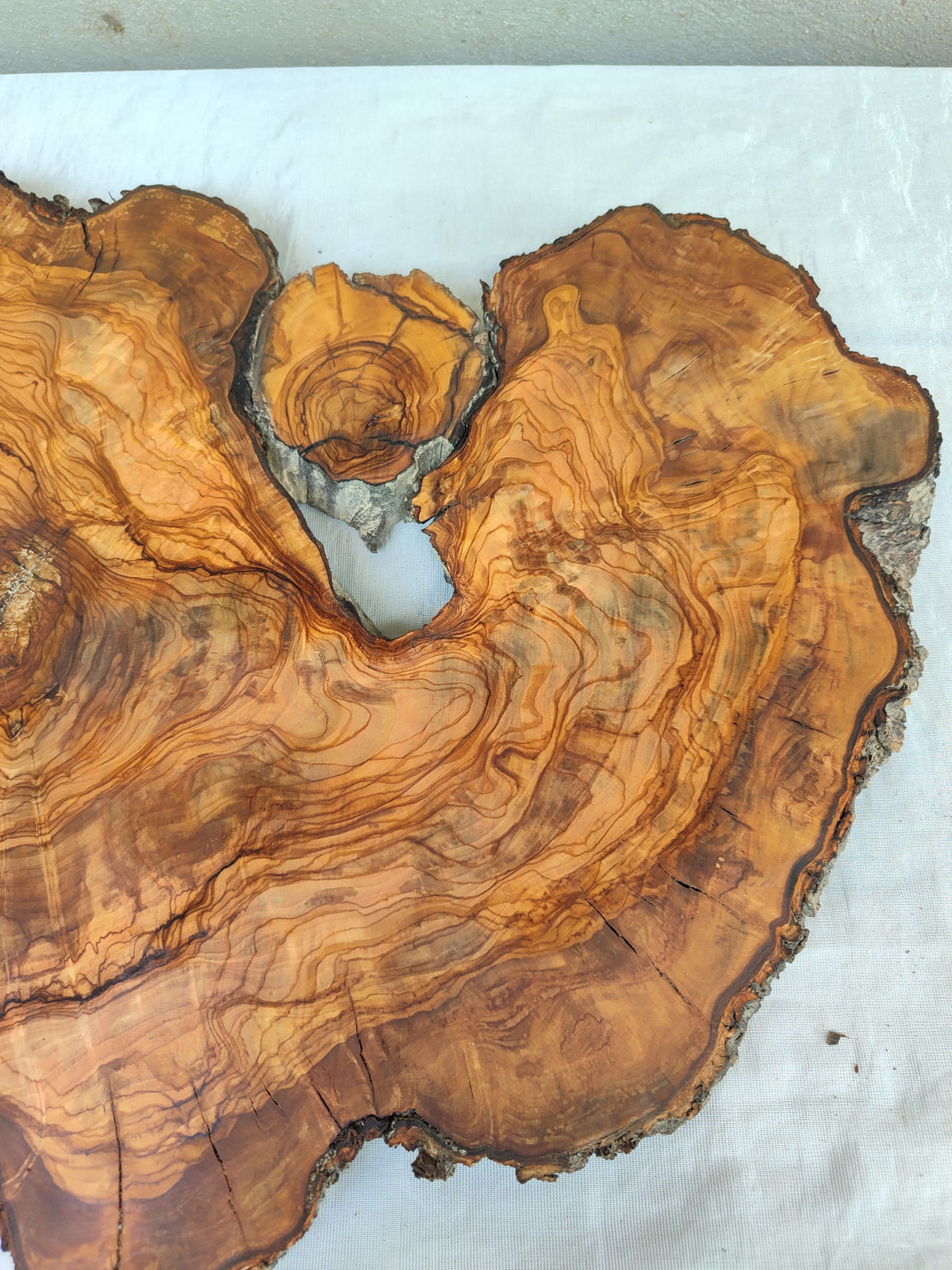 Epoxy Resin Olive Wood Slab Live Edge 37x50cm Coffee Table