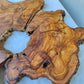 Rare Live Edge Olive Wood Slab 2pc Set 50x52cm | Super Dry 3% Moisture for Epoxy Resin & Guitar | Unique Grain Sustainable Luxury Art Wood.