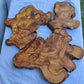 Rare Live Edge Olive Wood Slab 2pc Set 50x52cm | Super Dry 3% Moisture for Epoxy Resin & Guitar | Unique Grain Sustainable Luxury Art Wood.
