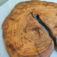 Olive Wood Slab Live Edge Raw 32x33cm Epoxy Resin Handmade