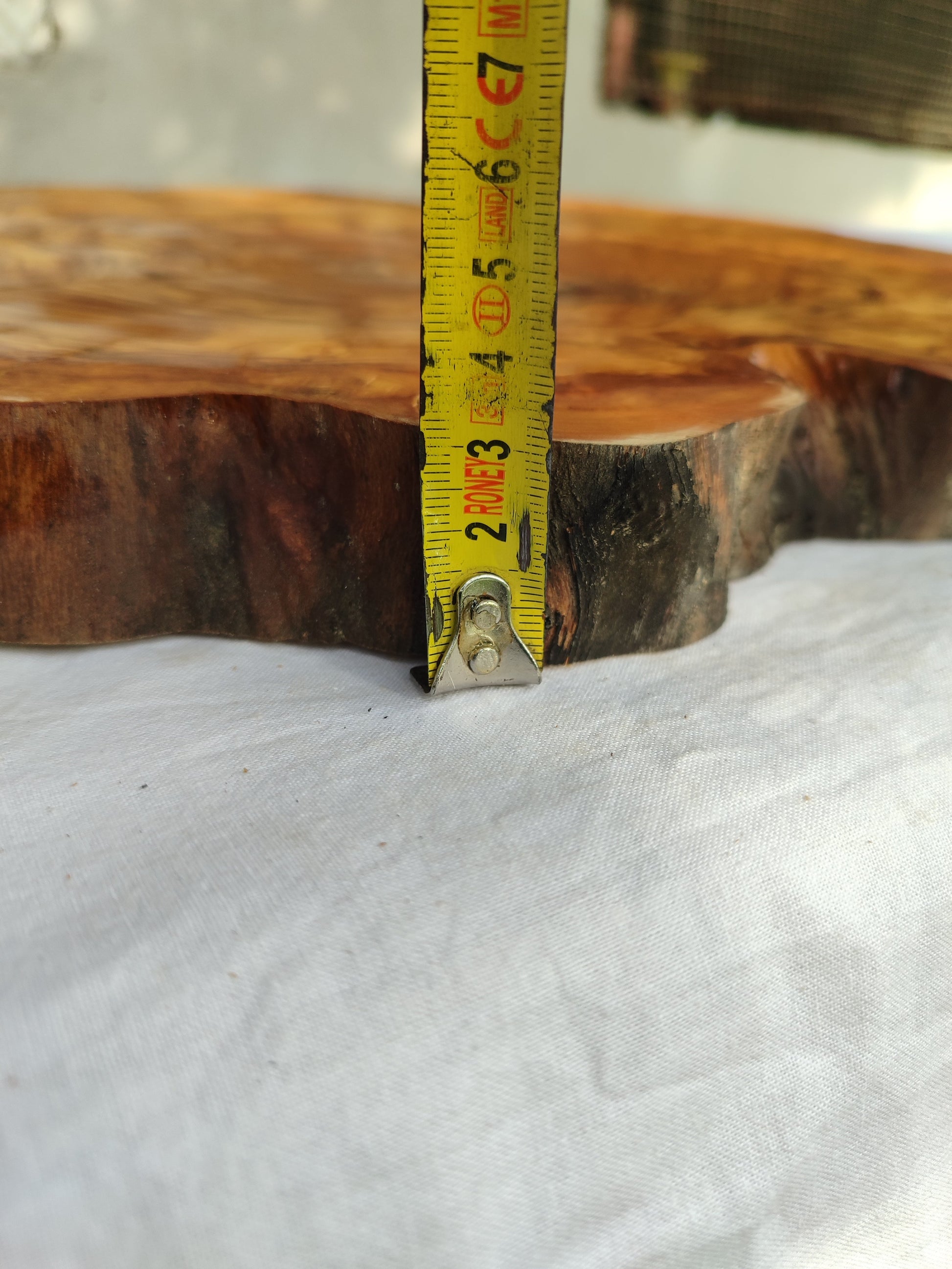 Rare Olive Wood Live Edge Slab – 39x44x3 cm Unique Grain Sustainable Luxury for Epoxy & Luxury Crafts - Olive Generic