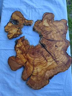 Rare Huge Live Edge Olive Wood Burl Slab 48x52cm - Premium Dry Exotic Lumber for Epoxy Resin Art, Guitar Body & Luxury Coffee Table DIY.