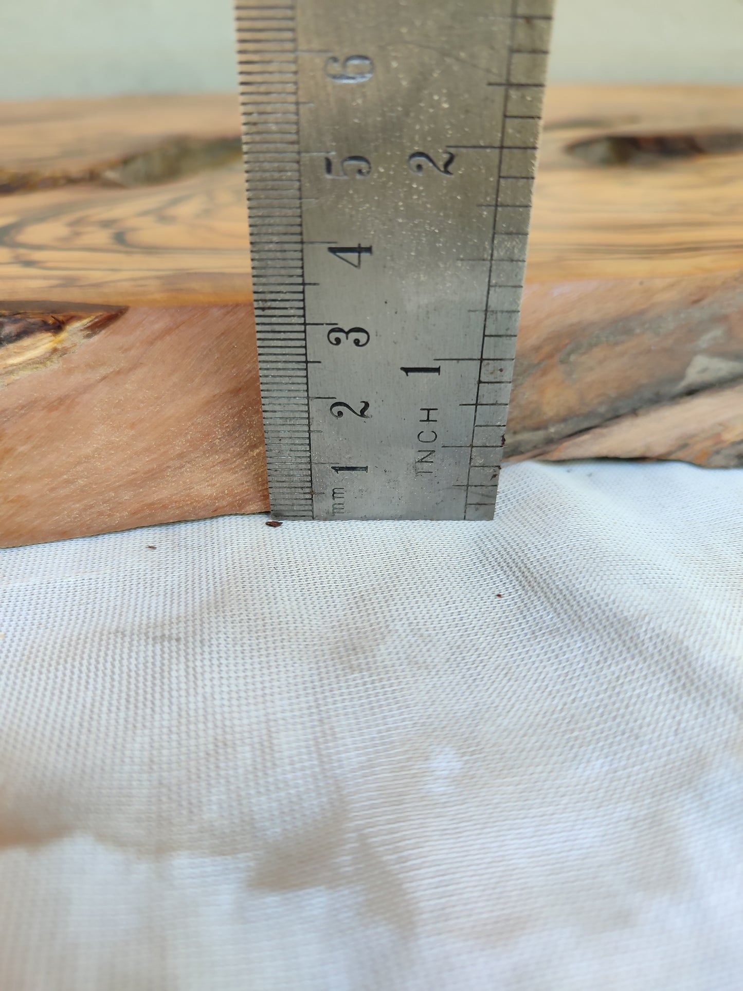 Rare Olive Wood Live Edge Slab – 28x80x3 cm – Unique Grain, Sustainable Luxury, Super Dry & Natural Luster for Epoxy, Table & Craft