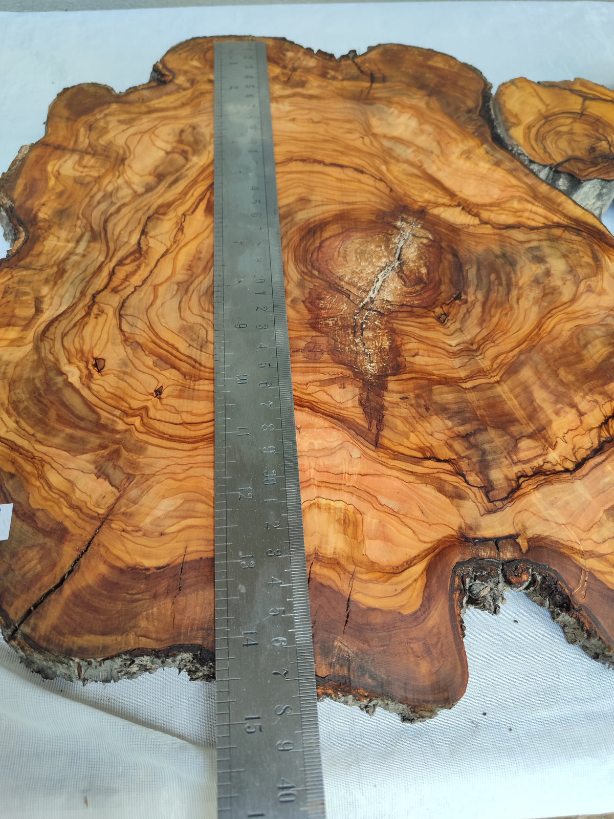 Epoxy Resin Olive Wood Slab Live Edge 37x50cm Coffee Table