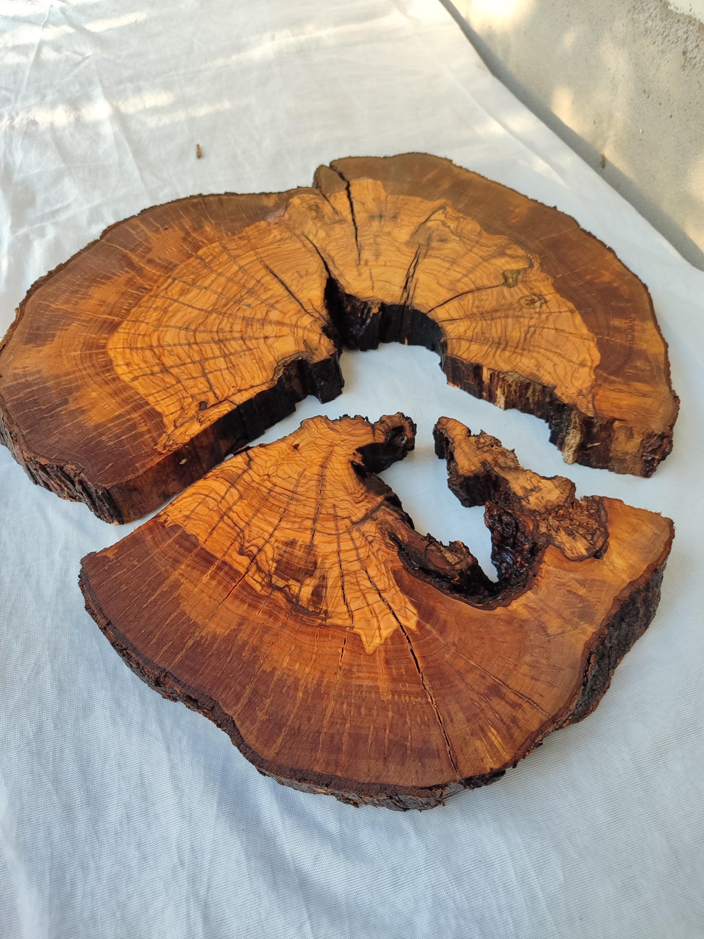 Rare Olive Wood Slab - Live Edge Slab, Unique Grain, Sustainable Luxury - 36x38x2.5 cm