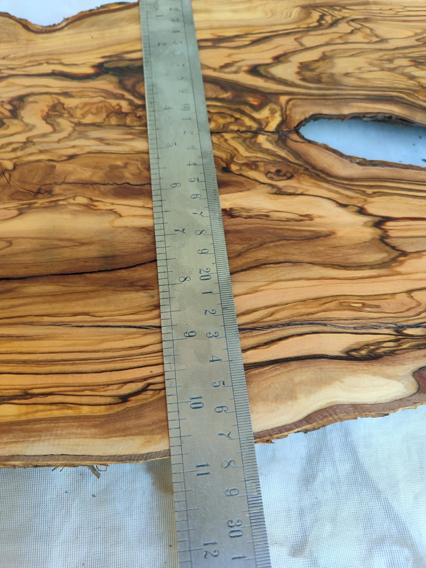 Rare Live Edge Olive Wood Slab – Unique Grain, Sustainable Luxury for Epoxy, Table & Crafts