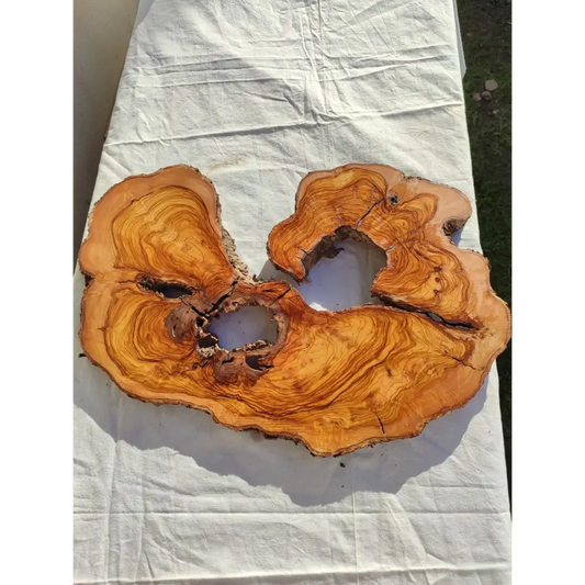 Large Olive Wood Slab 200+ Years | Live Edge Wood Slice 50x34cm for Epoxy.