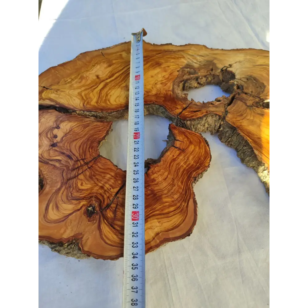 Large Olive Wood Slab 200+ Years | Live Edge Wood Slice 50x34cm for Epoxy.