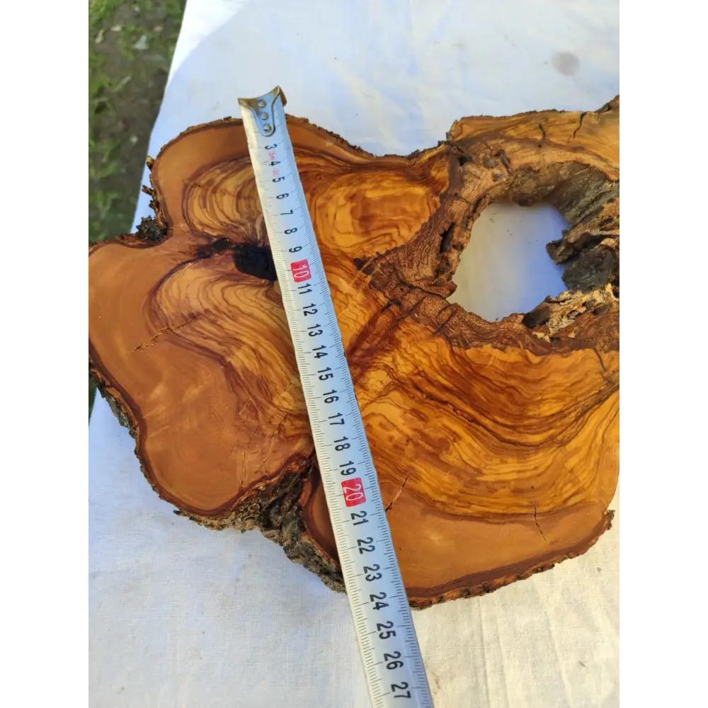 Large Olive Wood Slab 200+ Years | Live Edge Wood Slice 50x34cm for Epoxy.