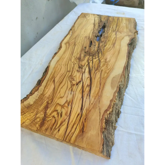 Large Olive Wood Slab | Live Edge Wood Plank for Table, Desk & Furniture.