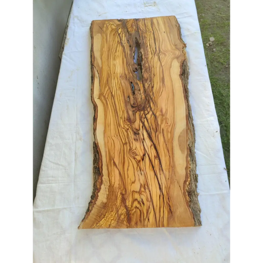 Large Olive Wood Slab | Live Edge Wood Plank for Table, Desk & Furniture.