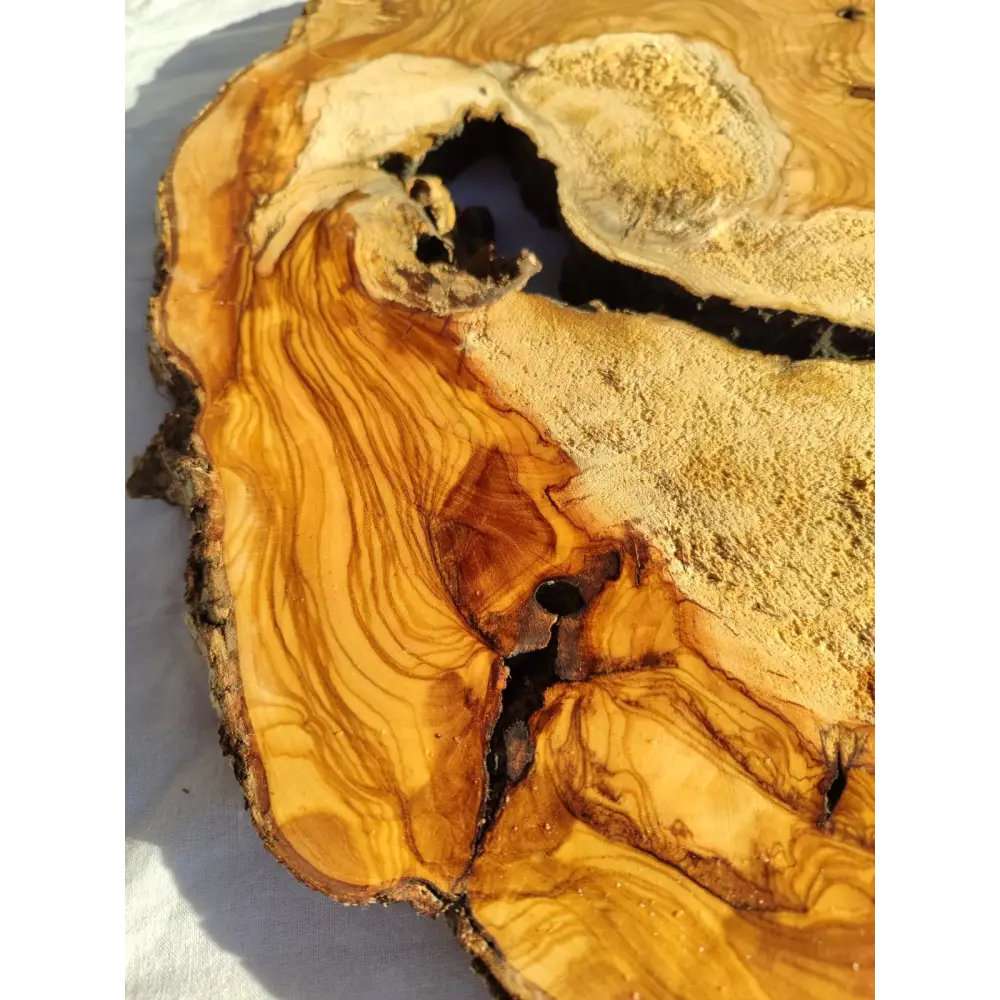 Natural Olive Wood Slab | Live Edge Olive Wood Slice for Craft, Woodworking.