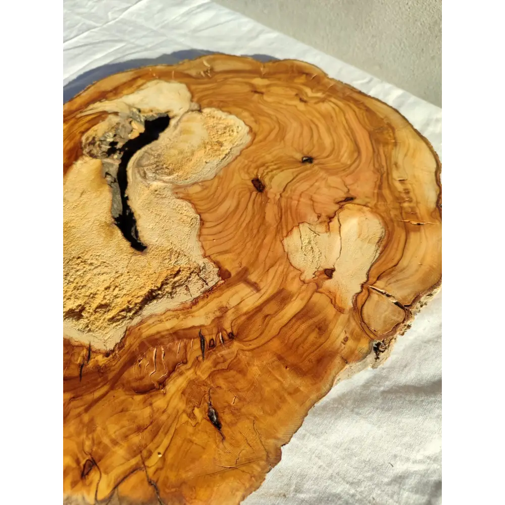 Natural Olive Wood Slab | Live Edge Olive Wood Slice for Craft, Woodworking.