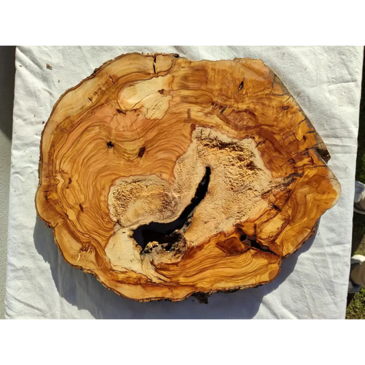 Natural Olive Wood Slab | Live Edge Olive Wood Slice for Craft, Woodworking.