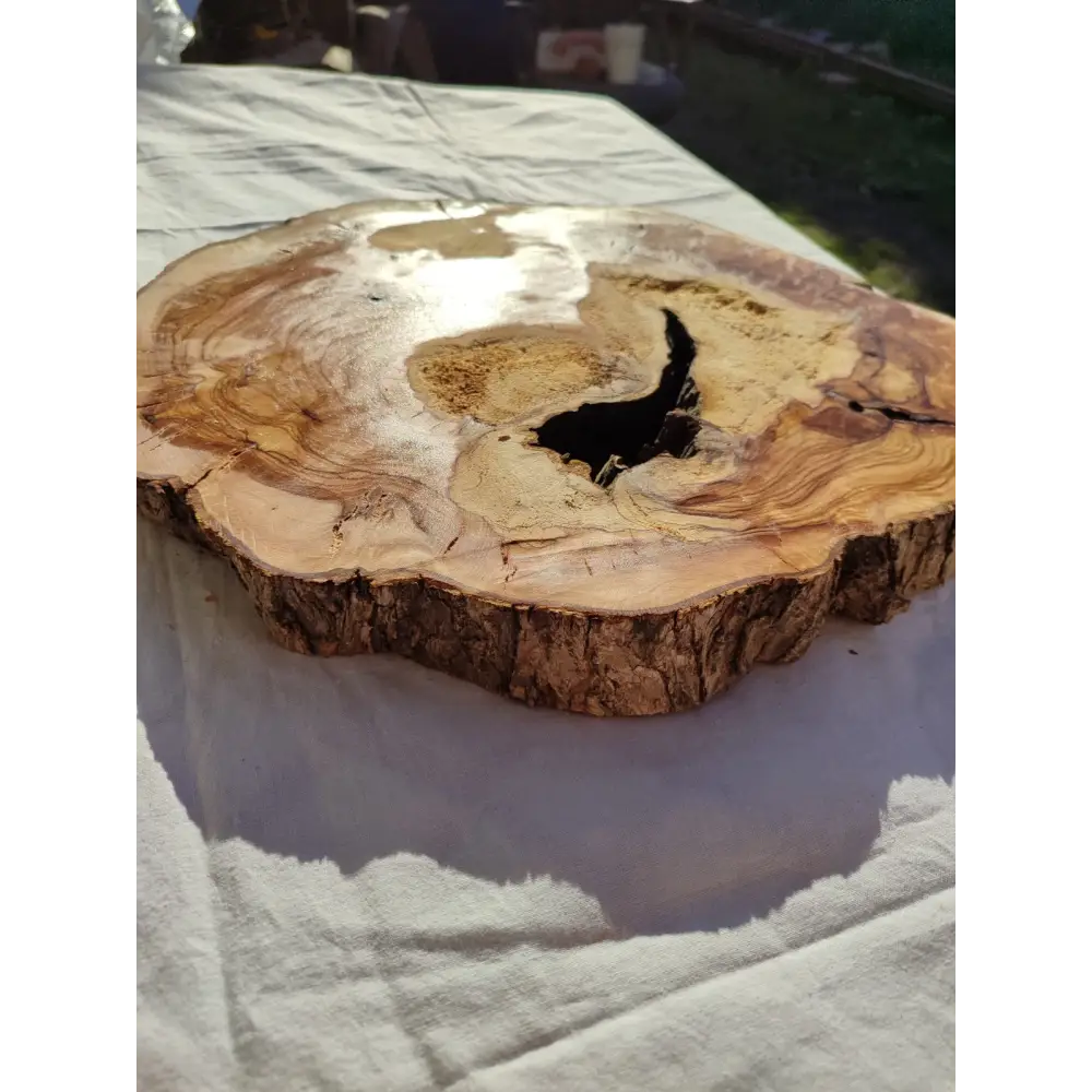 Natural Olive Wood Slab | Live Edge Olive Wood Slice for Craft, Woodworking.
