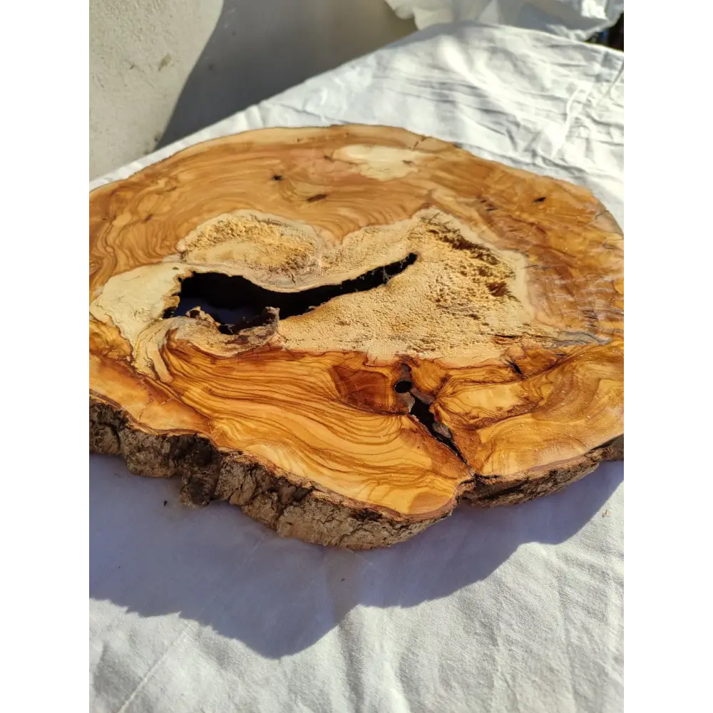 Natural Olive Wood Slab | Live Edge Olive Wood Slice for Craft, Woodworking.