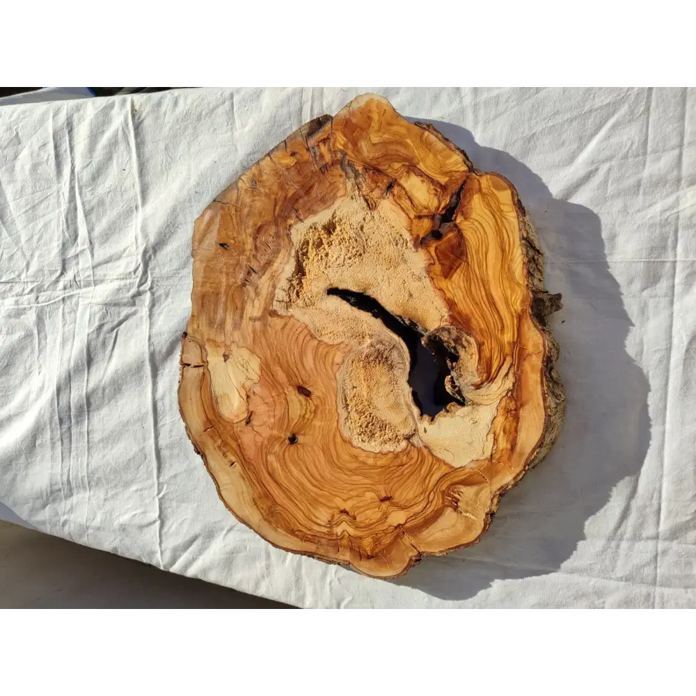 Natural Olive Wood Slab | Live Edge Olive Wood Slice for Craft, Woodworking.