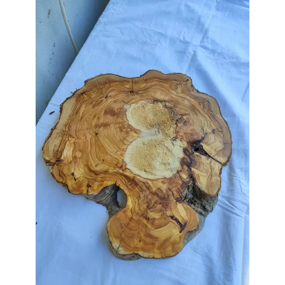 Olive Wood Slab with Natural Center | 200+ Year Old Live Edge Wood.