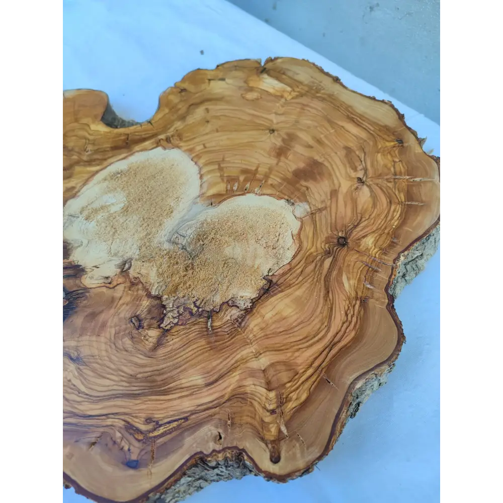 Olive Wood Slab with Natural Center | 200+ Year Old Live Edge Wood.
