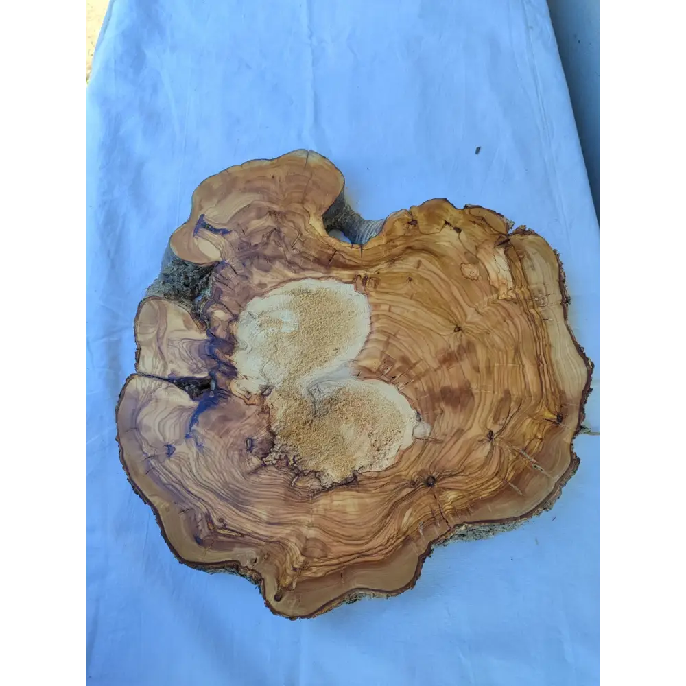 Olive Wood Slab with Natural Center | 200+ Year Old Live Edge Wood.