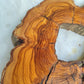 Premium Rare Olive Wood Live Edge Slab – Unique Grain Sustainable Luxury 27x38x3 cm - Olive Generic