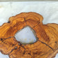 Premium Rare Olive Wood Live Edge Slab – Unique Grain Sustainable Luxury 27x38x3 cm - Olive Generic