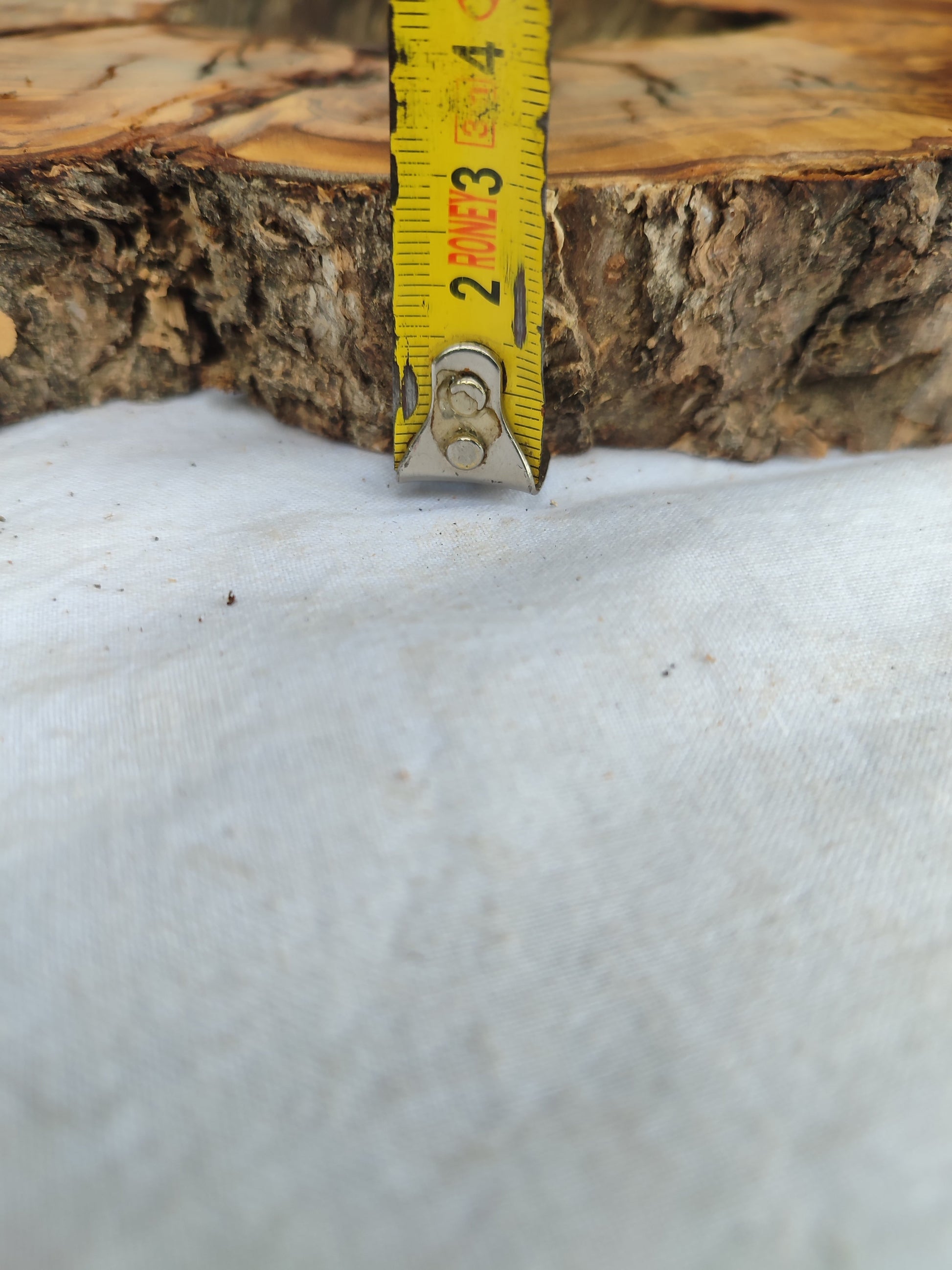 Premium Rare Olive Wood Live Edge Slab – Unique Grain Sustainable Luxury 27x38x3 cm - Olive Generic