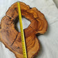 Premium Rare Olive Wood Live Edge Slab – Unique Grain Sustainable Luxury 27x38x3 cm - Olive Generic