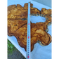 Rare Huge Live Edge Olive Wood Burl Slab 48x52cm - Premium Dry Exotic Lumber for Epoxy Resin Art, Guitar Body & Luxury Coffee Table DIY.