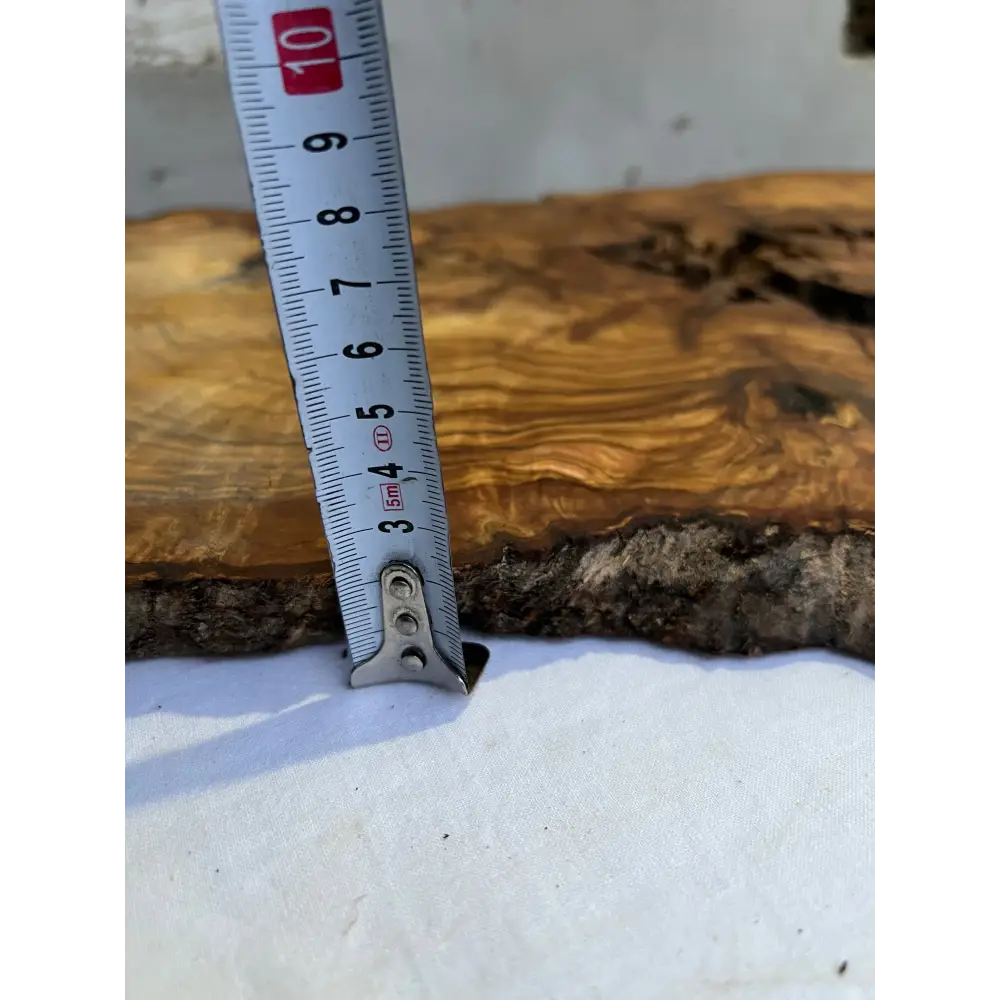 Rare Live Edge Olive Wood Slab 41x65cm | Unique Grain for Epoxy Resin, Luthier & Luxury Decor | Sustainable Premium DIY Material.