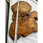 Rare Live Edge Olive Wood Slab (44x64cm) - Super Dry Epoxy Resin Lumber for Coffee Table, Clock & Guitar Body - Unique Natural Grain Art.