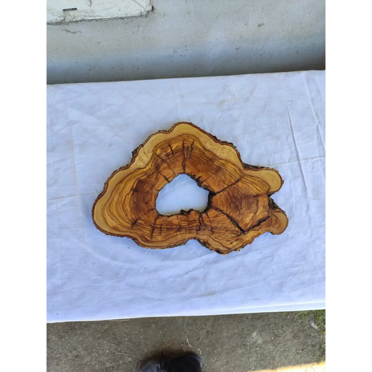 Rare Olive Wood Live Edge Slab 25x39cm - Unique Grain Epoxy Resin Wood for Clock & Guitar Body - Sustainable Luxury &