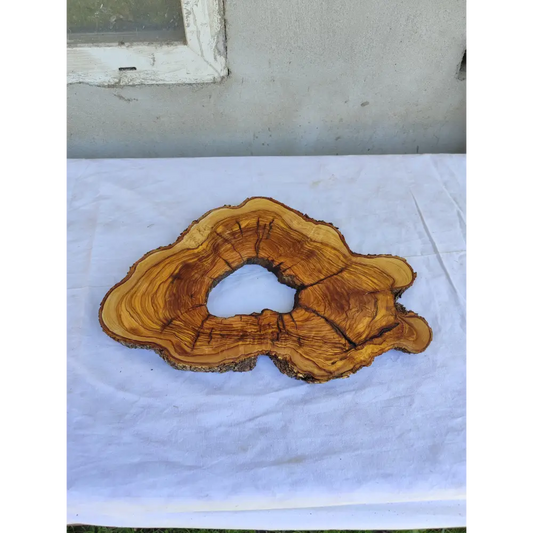 Rare Olive Wood Live Edge Slab 25x39cm - Unique Grain Epoxy Resin Wood for Clock & Guitar Body - Sustainable Luxury &