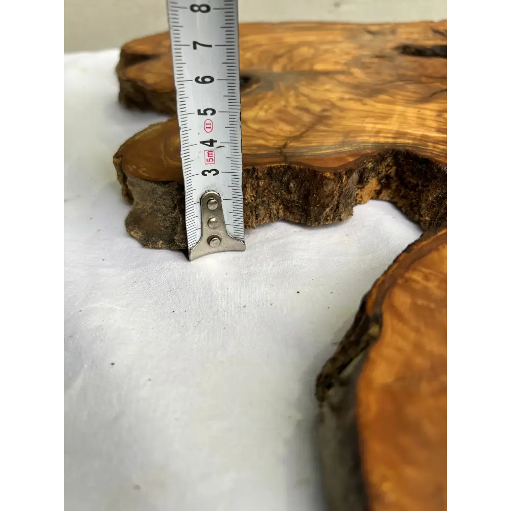 Rare Olive Wood Live Edge Slab 46x66cm - Super Dry Unique Grain for Epoxy Resin Art, Coffee Table & Luthier Craft - Sustainable Luxury.
