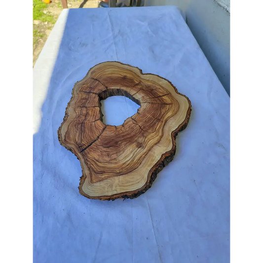 Rare Olive Wood Slab 26x38cm - Ultra Dry Live Edge for Resin Art Luthier & Luxury Crafts - Exotic Unique Grain
