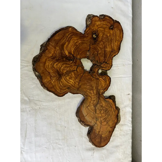 Rare Olive Wood Slab 31x55cm for Epoxy Resin & Guitar Body | Live Edge Sustainable Luxury | Unique Grain Luthier Wood | Super Dry DIY Art.