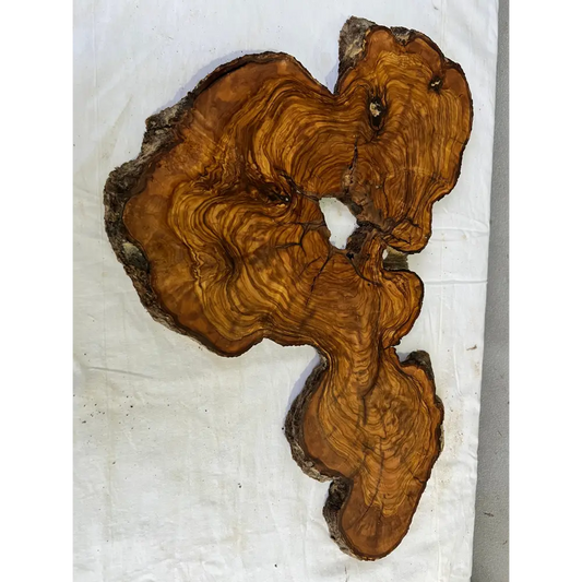 Rare Olive Wood Slab 31x55cm for Epoxy Resin & Guitar Body | Live Edge Sustainable Luxury | Unique Grain Luthier Wood | Super Dry DIY Art.