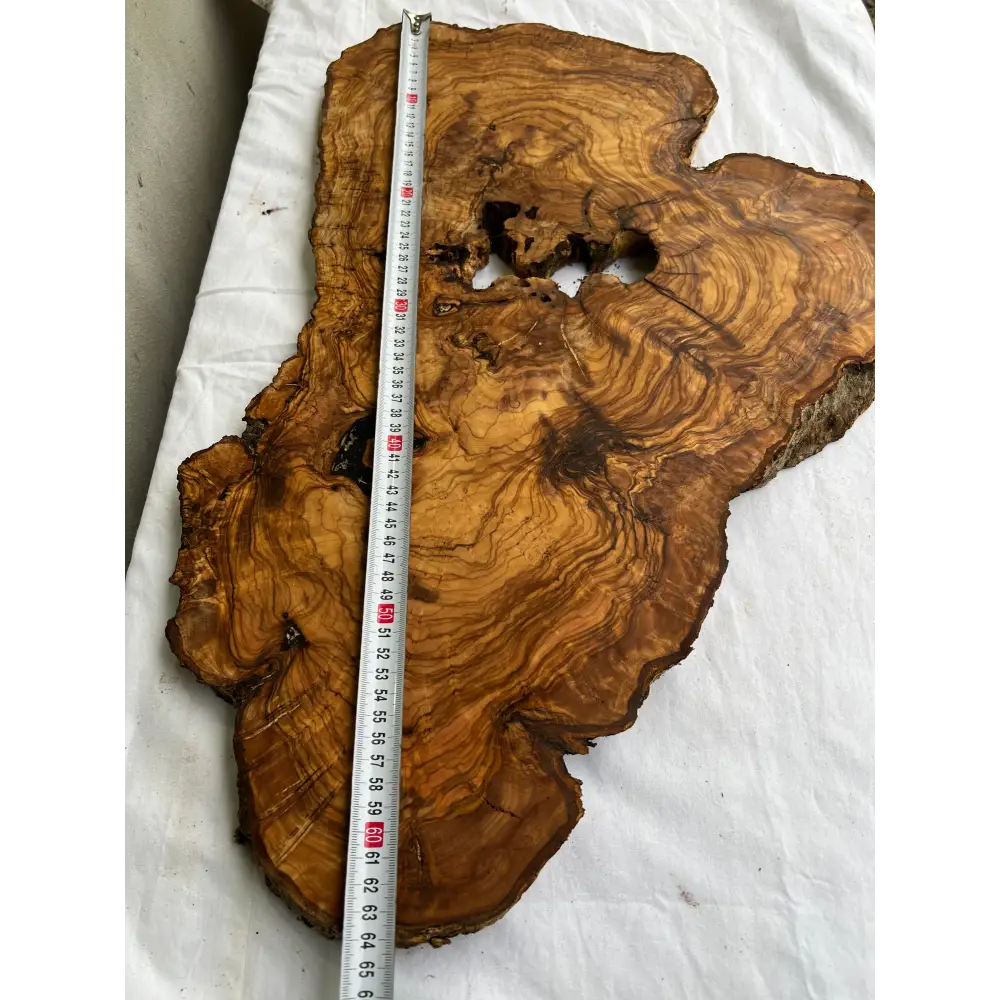 Rare Olive Wood Slab 40x64cm - Live Edge for Epoxy Resin Table & Wall Art - Super Dry Luthier Wood - Sustainable Luxury Unique Grain.