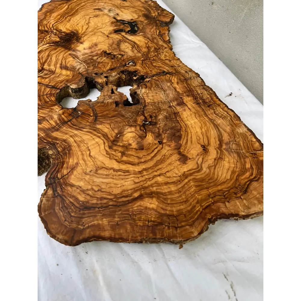 Rare Olive Wood Slab 40x64cm - Live Edge for Epoxy Resin Table & Wall Art - Super Dry Luthier Wood - Sustainable Luxury Unique Grain.