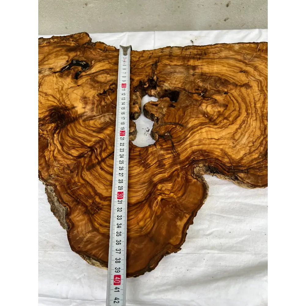 Rare Olive Wood Slab 40x64cm - Live Edge for Epoxy Resin Table & Wall Art - Super Dry Luthier Wood - Sustainable Luxury Unique Grain.