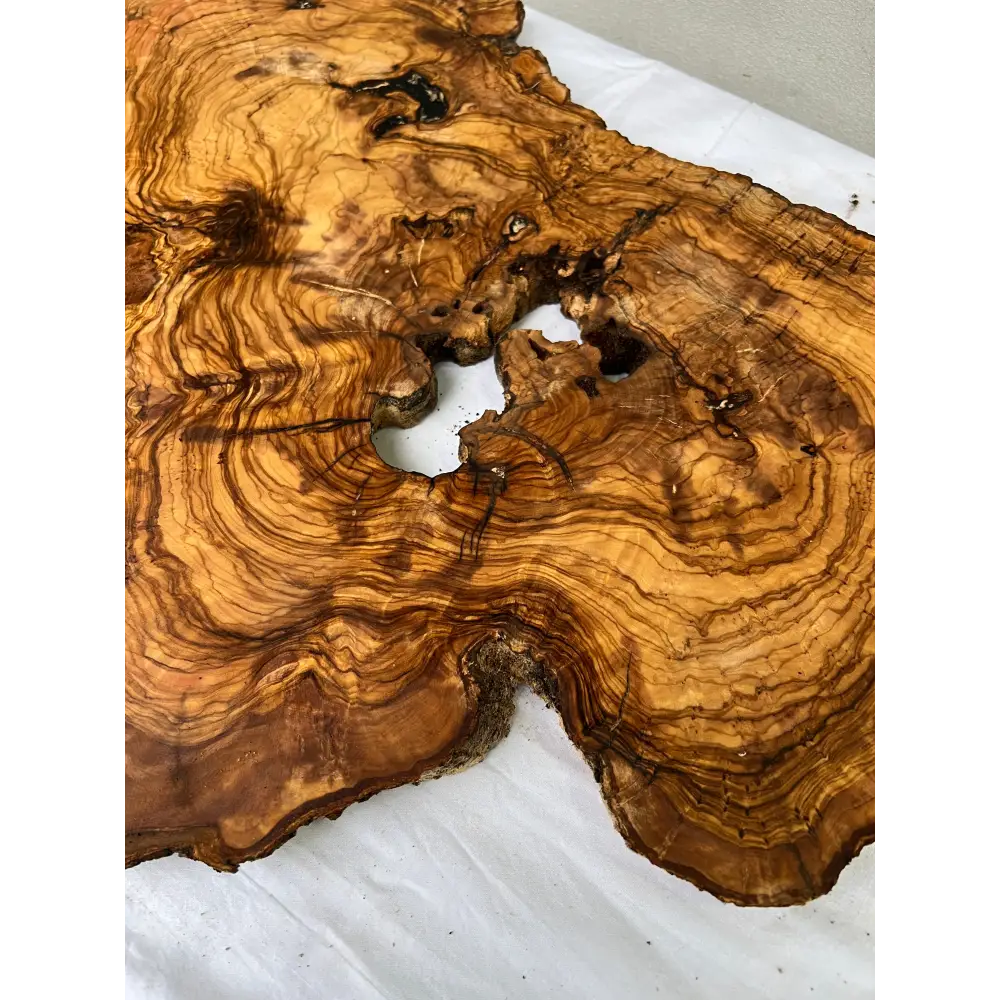Rare Olive Wood Slab 40x64cm - Live Edge for Epoxy Resin Table & Wall Art - Super Dry Luthier Wood - Sustainable Luxury Unique Grain.